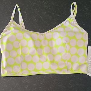 NWT Lime dot v'd crop